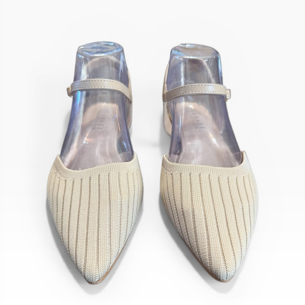 Journee Collection Ansley Tan Mary Jane Pointed Toe Flats Size 9 - Picture 3 of 9
